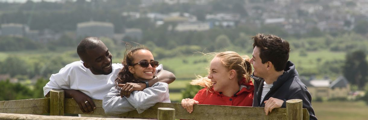 Group of friends at Brading Downs, Isle of Wight